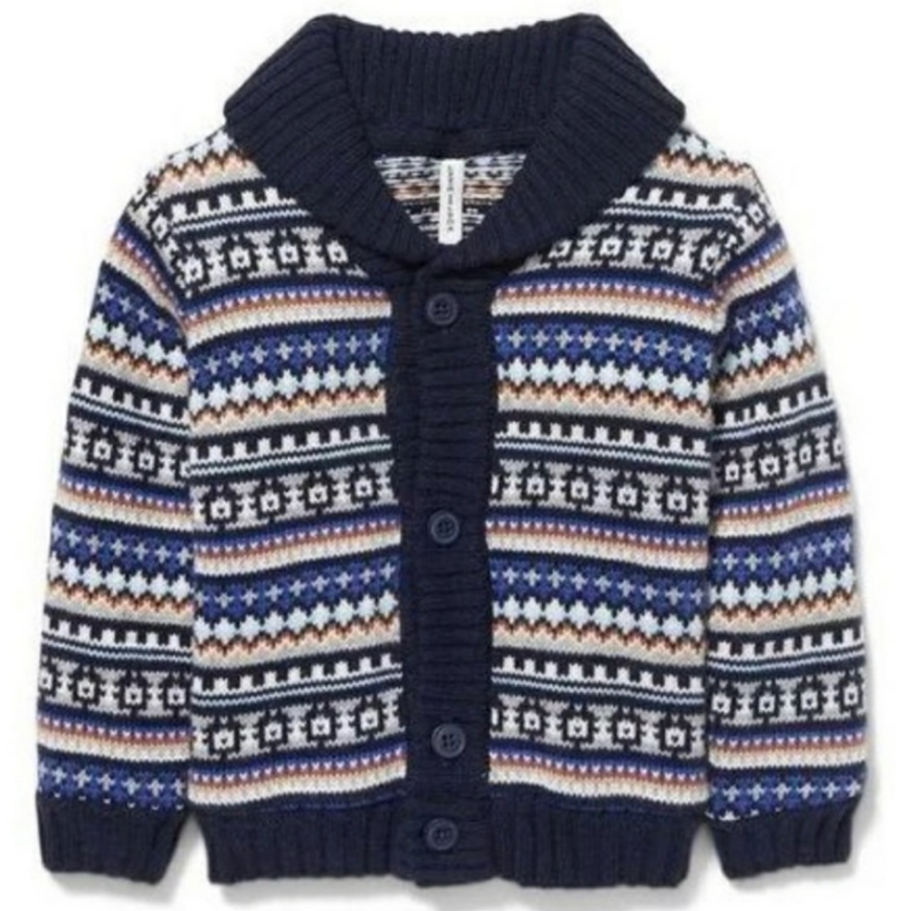 Janie and Jack Fair Isle Shawl Cardigan